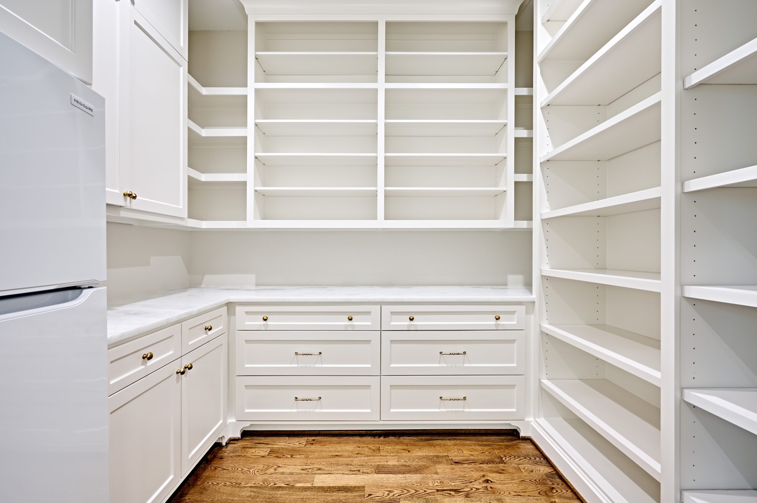 custom kitchen pantry with built-in shelves